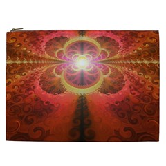 Liquid Sunset, A Beautiful Fractal Burst Of Fiery Colors Cosmetic Bag (xxl)  by jayaprime