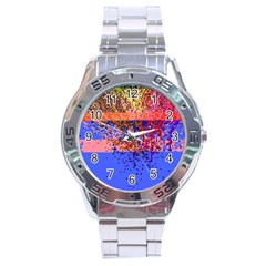 Glitchdrips Shadow Color Fire Stainless Steel Analogue Watch by Mariart