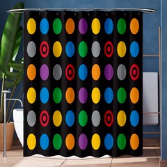 Polka Dots Rainbow Circle Shower Curtain 60  X 72  (medium)  by Mariart