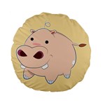 Happy Cartoon Baby Hippo Standard 15  Premium Flano Round Cushions Back