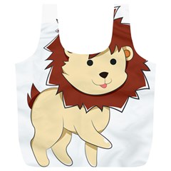 Happy Cartoon Baby Lion Full Print Recycle Bags (l)  by Catifornia