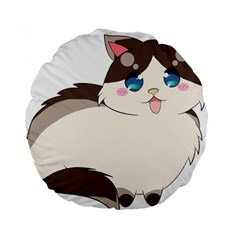 Ragdoll Cat For Life Standard 15  Premium Flano Round Cushions by Catifornia