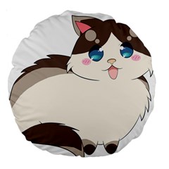 Ragdoll Cat For Life Large 18  Premium Flano Round Cushions by Catifornia