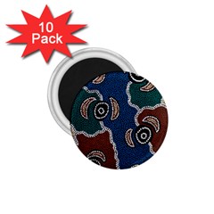 Aboriginal Art - Riverside Dreaming 1 75  Magnets (10 Pack)  by hogartharts