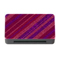 Maroon Striped Texture Memory Card Reader With Cf by Mariart