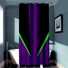 Rays Light Chevron Purple Green Black Line Shower Curtain 36  X 72  (stall)  by Mariart