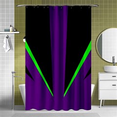 Rays Light Chevron Purple Green Black Line Shower Curtain 48  X 72  (small)  by Mariart