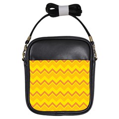 Zigzag (orange And Yellow) Girls Sling Bags by berwies