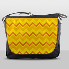 Zigzag (orange And Yellow) Messenger Bags by berwies