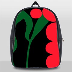 Illustrators Portraits Plants Green Red Polka Dots School Bags (xl)  by Mariart