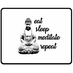 Eat, Sleep, Meditate, Repeat  Fleece Blanket (medium)  by Valentinaart