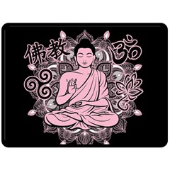 Ornate Buddha Double Sided Fleece Blanket (large)  by Valentinaart