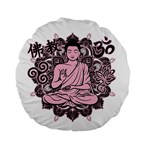 Ornate Buddha Standard 15  Premium Flano Round Cushions Back