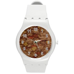 Brown Texture Round Plastic Sport Watch (m) by BangZart