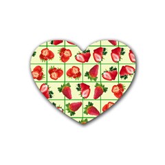 Strawberries Pattern Heart Coaster (4 Pack)  by SuperPatterns