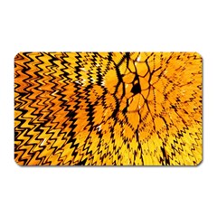 Yellow Chevron Zigzag Pattern Magnet (rectangular) by BangZart