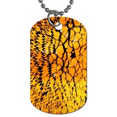 Yellow Chevron Zigzag Pattern Dog Tag (one Side) by BangZart