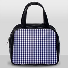 Usa Flag Blue Large Gingham Check Plaid  Classic Handbags (one Side) by PodArtist