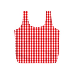 Christmas Red Velvet Large Gingham Check Plaid Pattern Full Print Recycle Bags (s)  by PodArtist