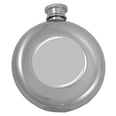 Solid Christmas Silver Round Hip Flask (5 Oz) by PodArtist