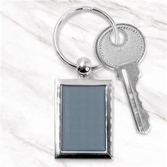 Silent Night Blue Mini Gingham Check Plaid Key Chains (rectangle)  by PodArtist