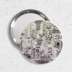 White Technology Circuit Board Electronic Computer 2 25  Handbag Mirrors by BangZart