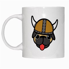 Viking Pug White Coffee Mug by derpfudge