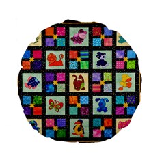 Animal Party Pattern Standard 15  Premium Flano Round Cushions by BangZart