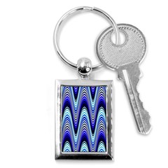 Waves Blue Key Chains (rectangle)  by Colorfulart23