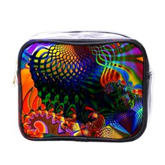 Colored Fractal Mini Toiletries Bags by BangZart