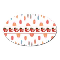 Strawberries Oval Magnet by SuperPatterns