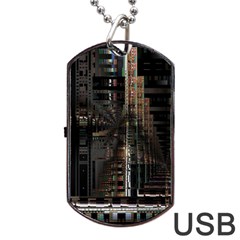 Blacktechnology Circuit Board Electronic Computer Dog Tag Usb Flash (two Sides) by BangZart