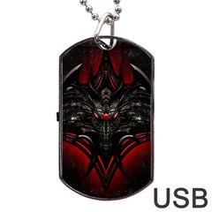 Black Dragon Grunge Dog Tag Usb Flash (one Side) by BangZart