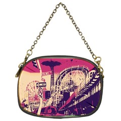 Pink City Retro Vintage Futurism Art Chain Purses (one Side) 