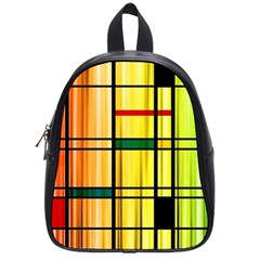 Line Rainbow Grid Abstract School Bags (small)  by BangZart