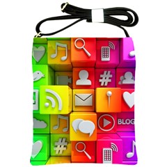 Colorful 3d Social Media Shoulder Sling Bags by BangZart