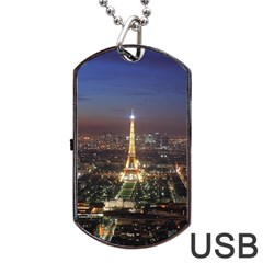 Paris At Night Dog Tag Usb Flash (two Sides) by BangZart