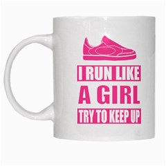 Run Like A Girl White Coffee Mug by derpfudge