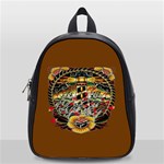 Tattoo Art Print Traditional Artwork Lighthouse Wave School Bags (Small)  Front