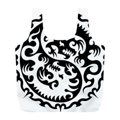 Ying Yang Tattoo Full Print Recycle Bags (l)  by BangZart