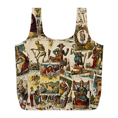 Tarot Cards Pattern Full Print Recycle Bags (l)  by Valentinaart