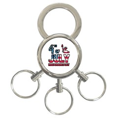 4th Of July Independence Day 3-ring Key Chains by Valentinaart