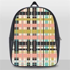 Plaid Pattern School Bag (large) by linceazul