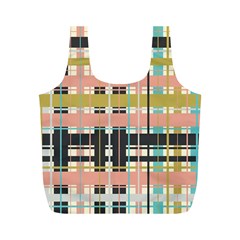 Plaid Pattern Full Print Recycle Bags (m)  by linceazul