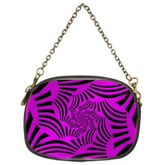 Black Spral Stripes Pink Chain Purses (one Side)  by designworld65