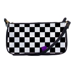 Dropout Purple Check Shoulder Clutch Bags by designworld65