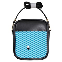 Chevron Shark Pattern Girls Sling Bags by emilyzragz