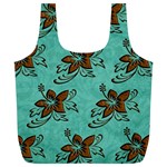 Chocolate Background Floral Pattern Full Print Recycle Bags (L)  Front