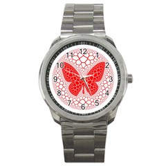 Butterfly Sport Metal Watch by Nexatart