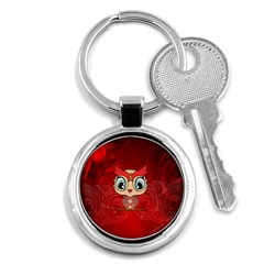 Cute Colorful  Owl, Mandala Design Key Chains (round)  by FantasyWorld7